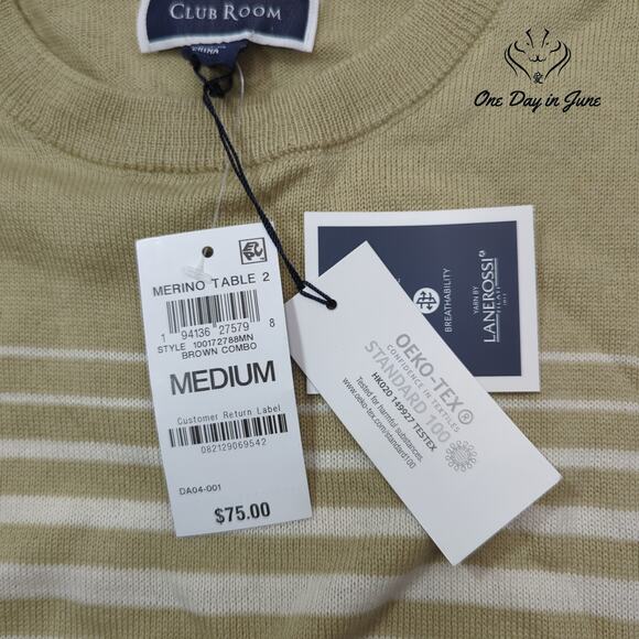 Club Room Merino Wool Blend Long Sleeve Sweater Size M - Picture 2 of 5